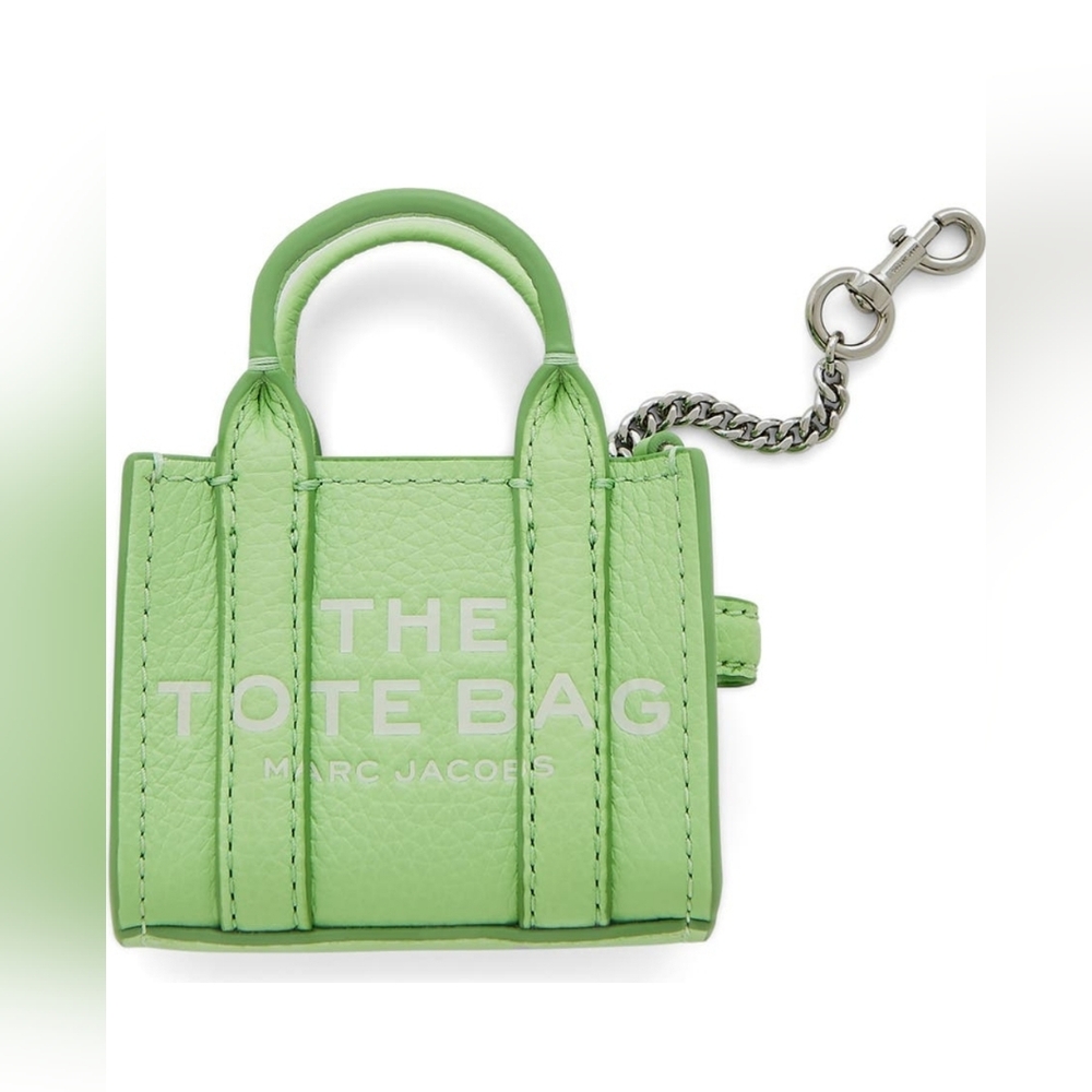 Marc Jacobs The Nano Tote Bag Charm Peppermint Green Authentic NWT